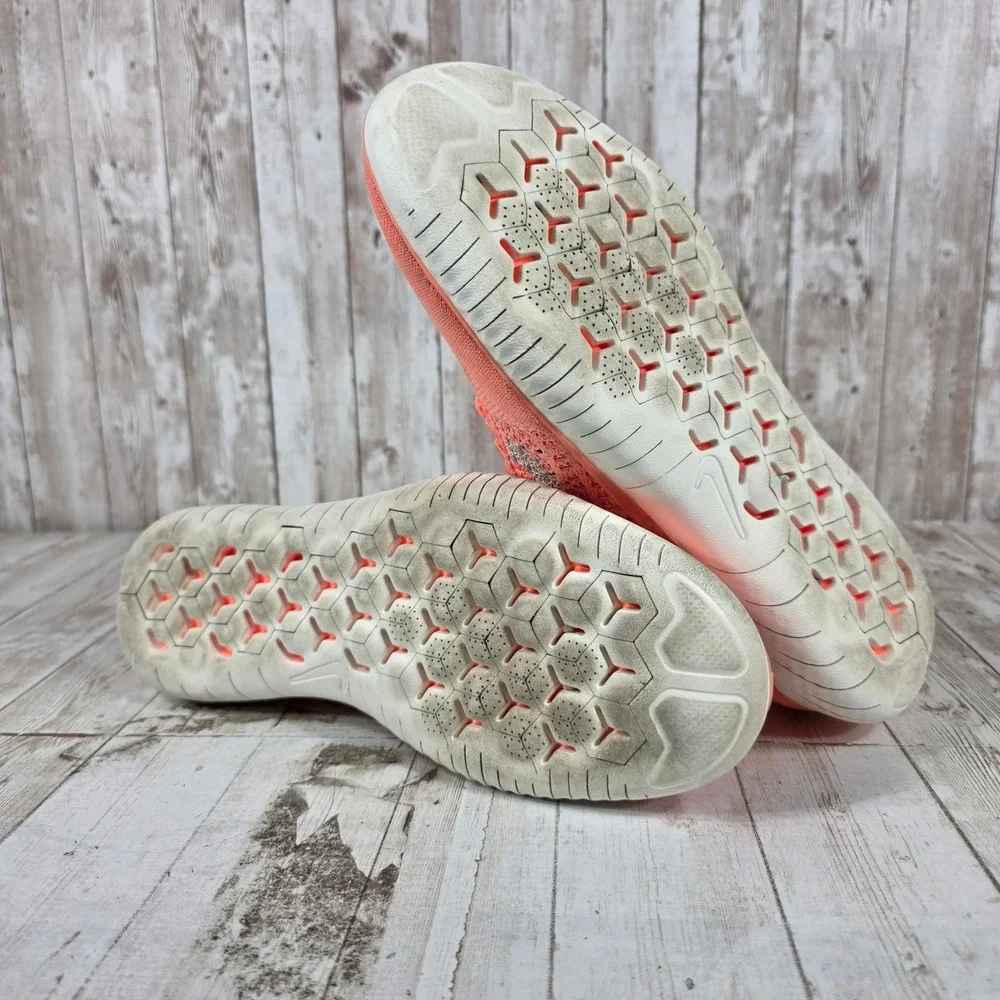 Nike Free RN Flyknit 2018 Womens 9.5 Crimson Pulse Pink Running Shoes 942839-801